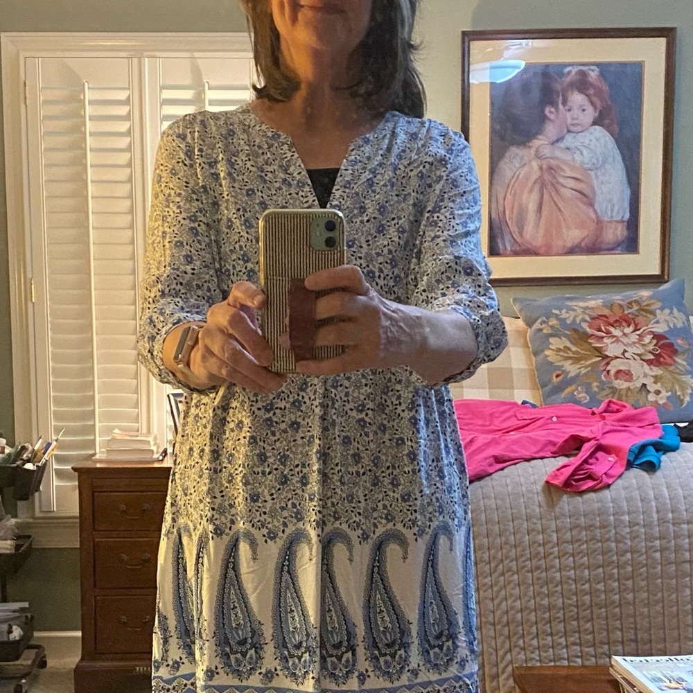 Old Navy Blue and White Floral Dress / Cover up
